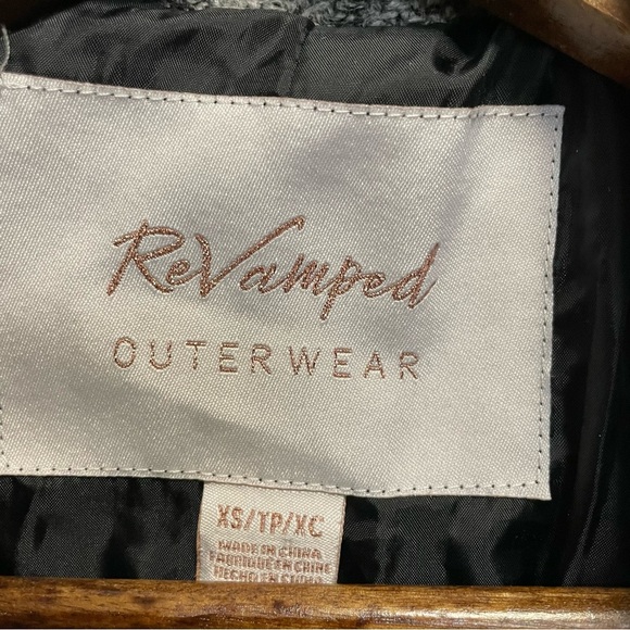 Revamped Vintage Y2K Heathered Gray Wool Blend Belted Trench Coat Women’s XS - Picture 8 of 11